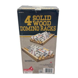 Cardinal 4 Solid Wood Domino Racks Game Accessory Set Dominos Not Included